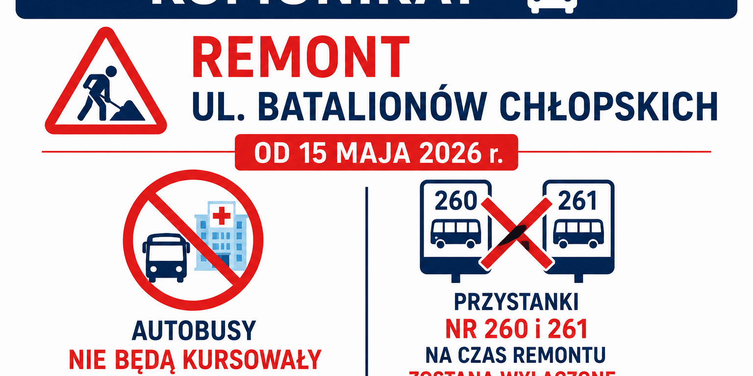 komunikat Remont ul. Batalionów Dhłopskich